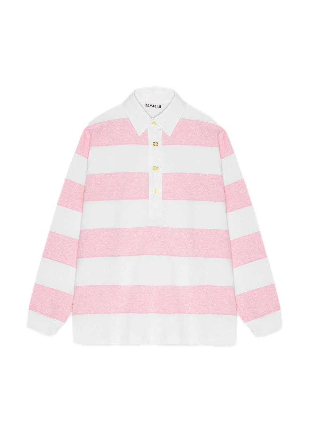 Striped Heavy Cotton Polo - Mauve Chalk