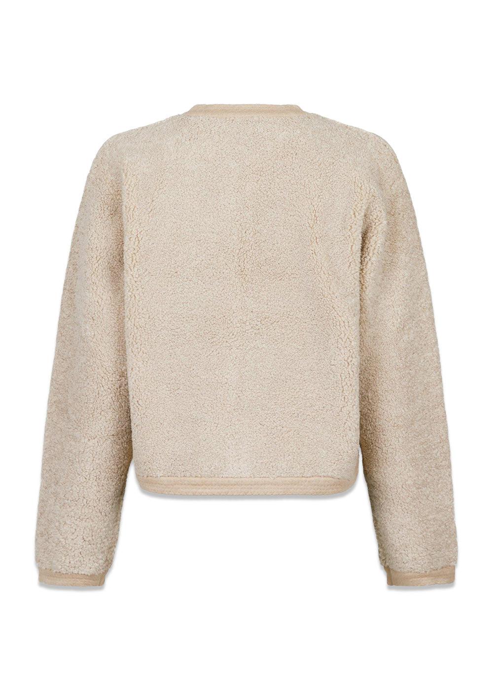 Limo Fluffy Knit Cardigan - Sand - Image 2