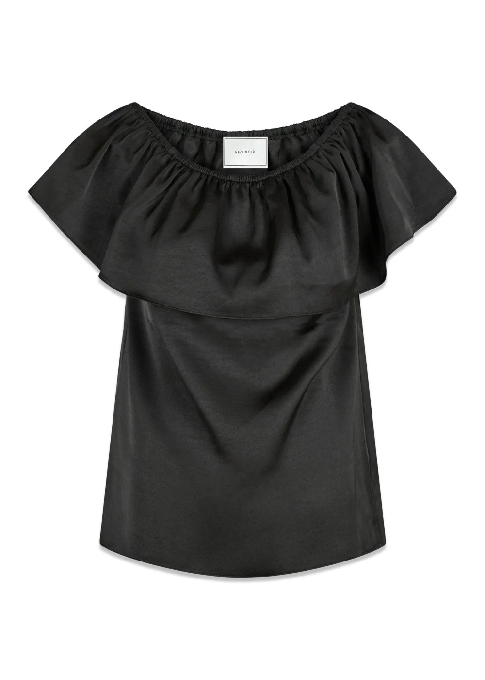 Kris Heavy Sateen Top - Black