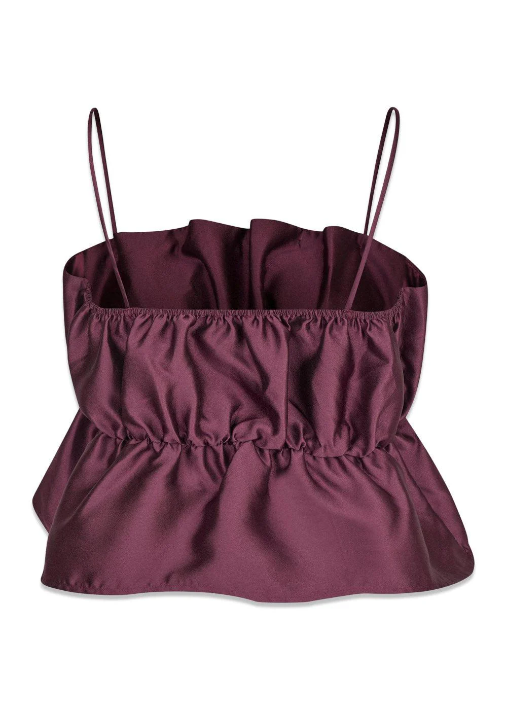 Tipton Dull Satin Top - Burgundy - Image 4