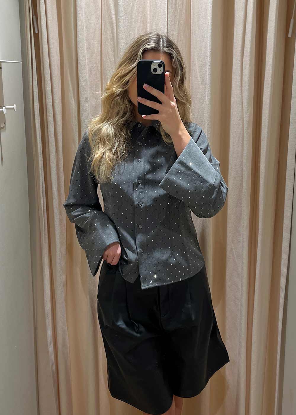 Rosa Bedazzled Shirt - Grey - Image 2