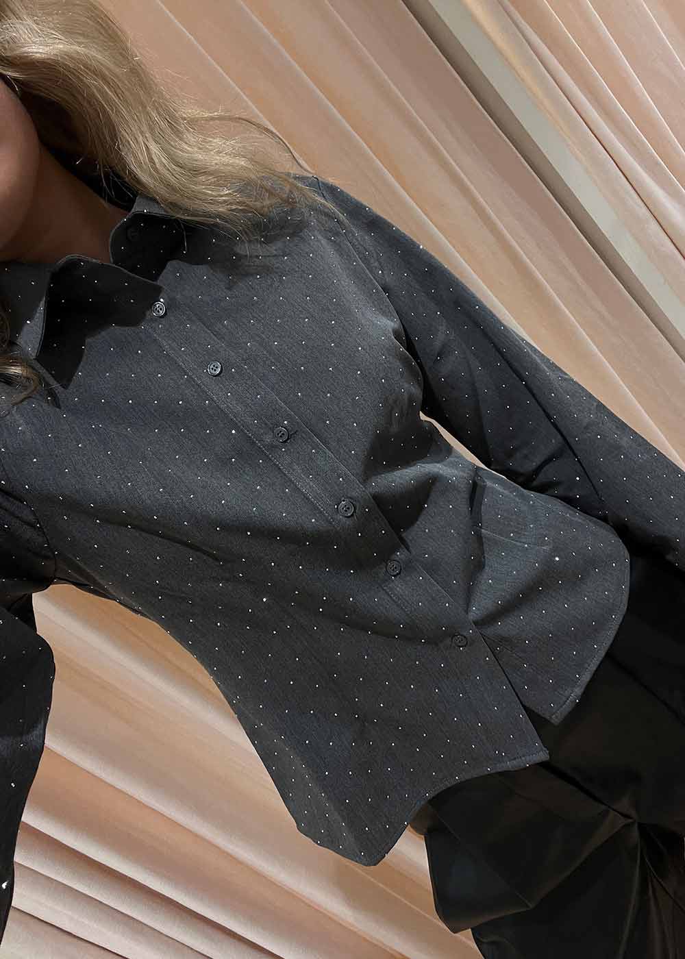 Rosa Bedazzled Shirt - Grey - Image 4
