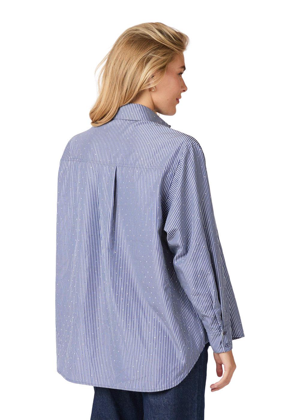 Dalma B Stripe Stone Shirt - Dark Blue - Image 2