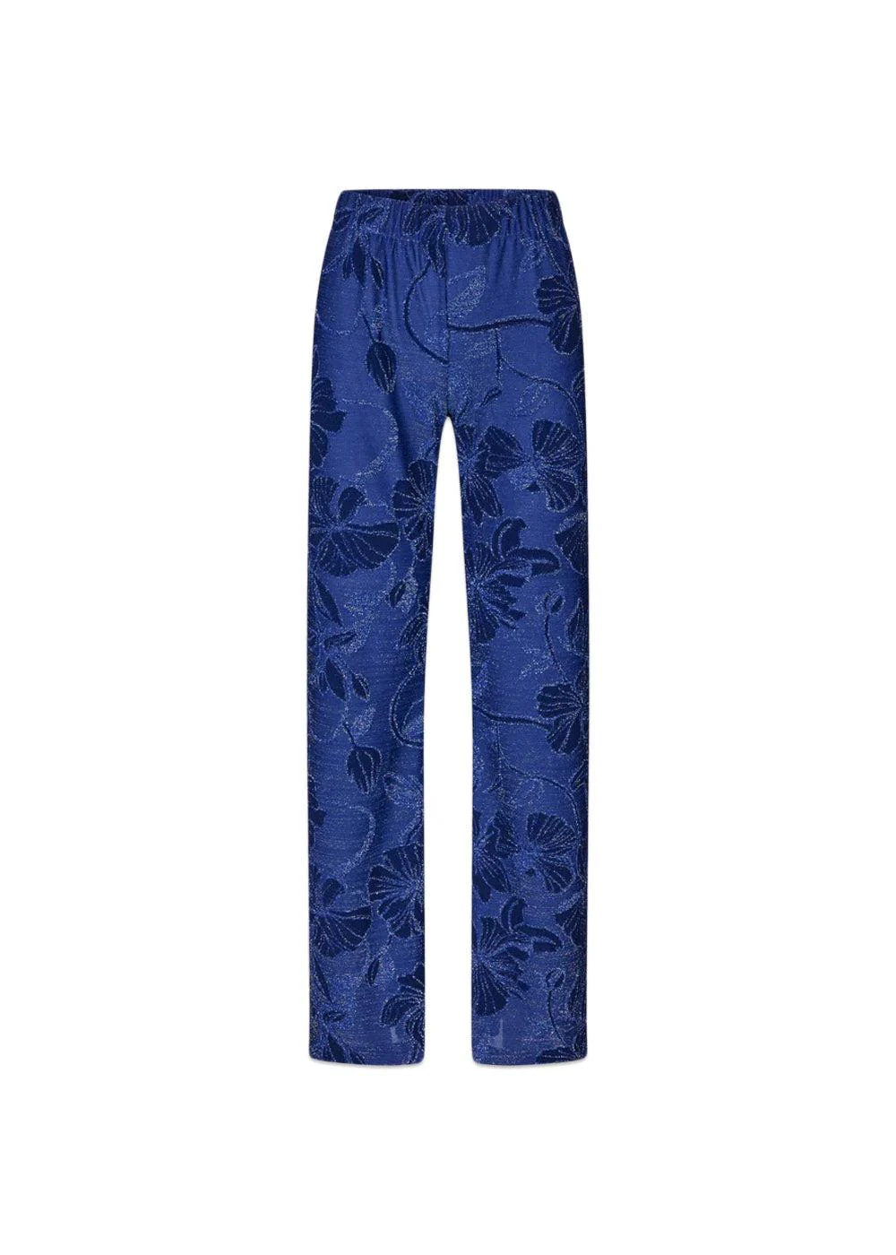 Elasticated Straight Long Pants - Fine Line Poppies