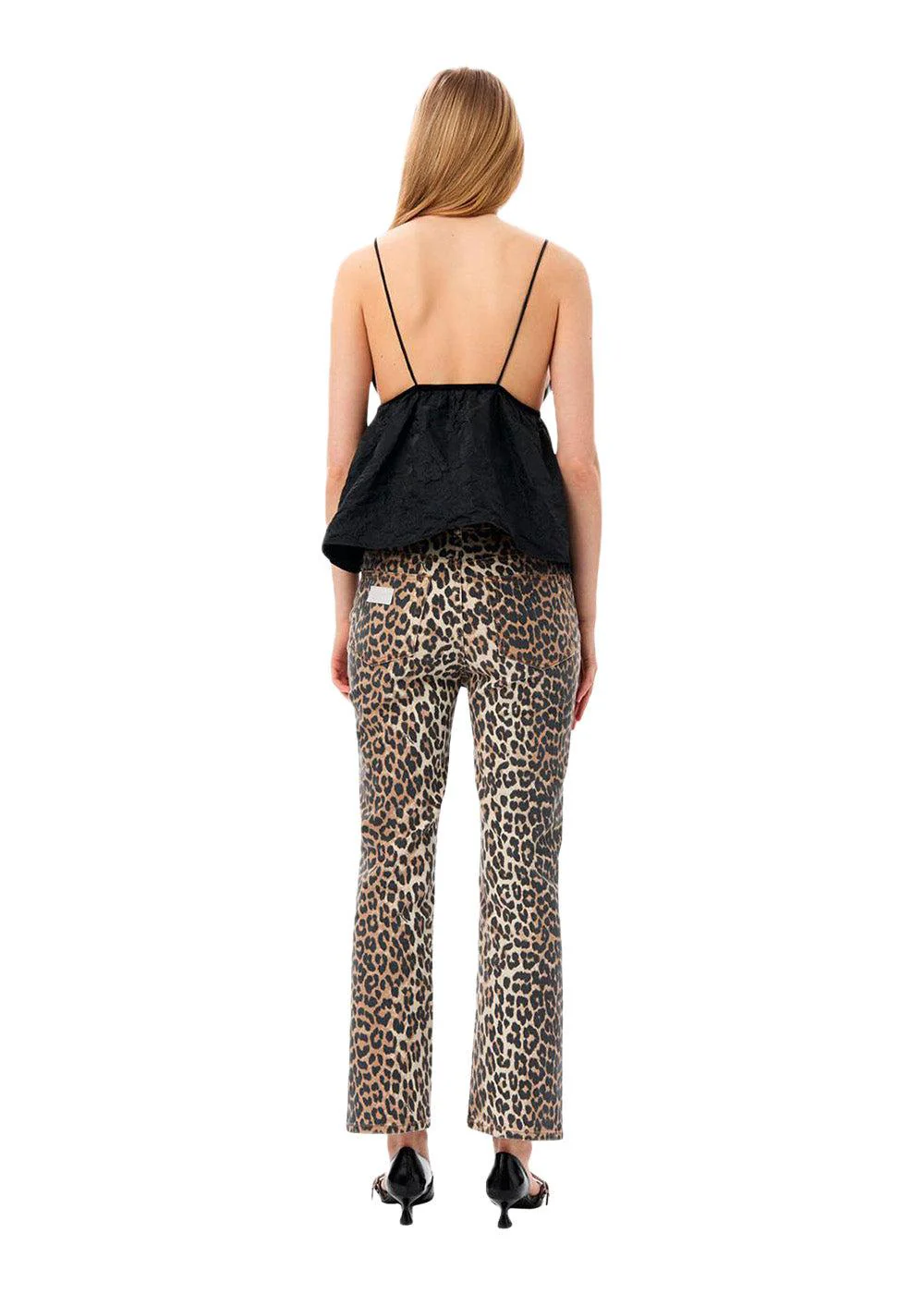Print Denim Betzy Cropped - Leopard - Image 5