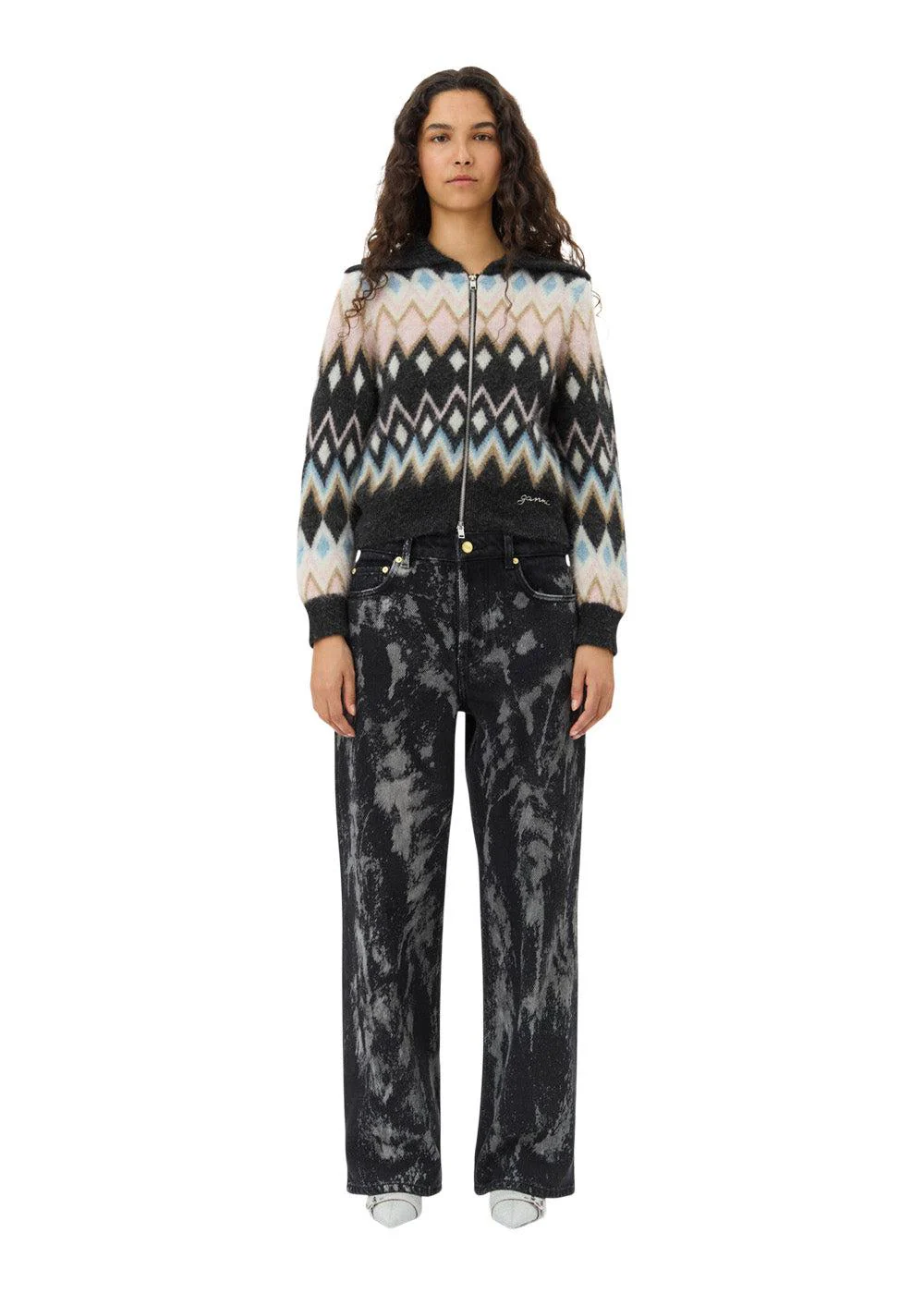 Fine Brushed Alpaca Cardigan - Black - Image 5