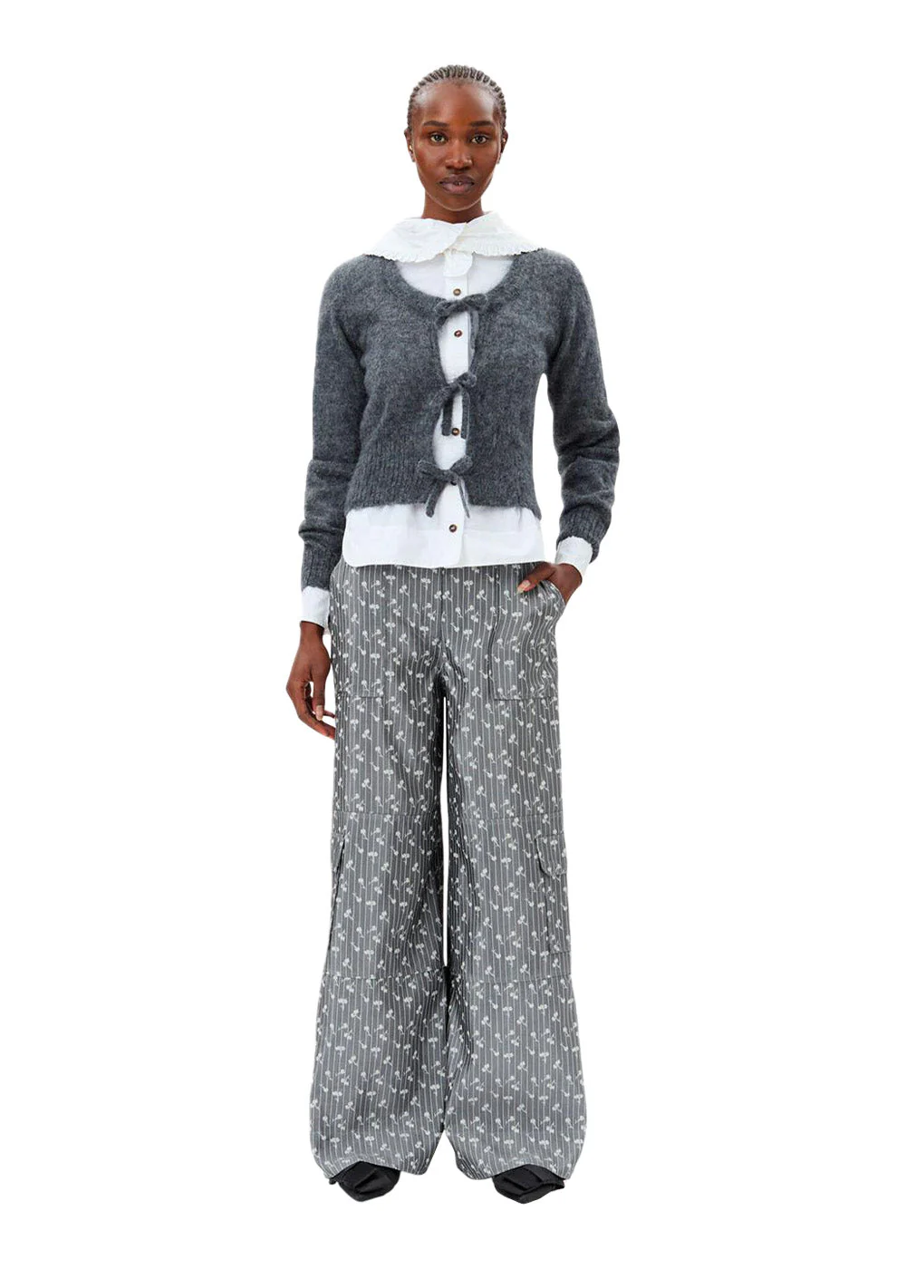 Light Mohair Tie String Cardigan - Paloma Melange - Image 2