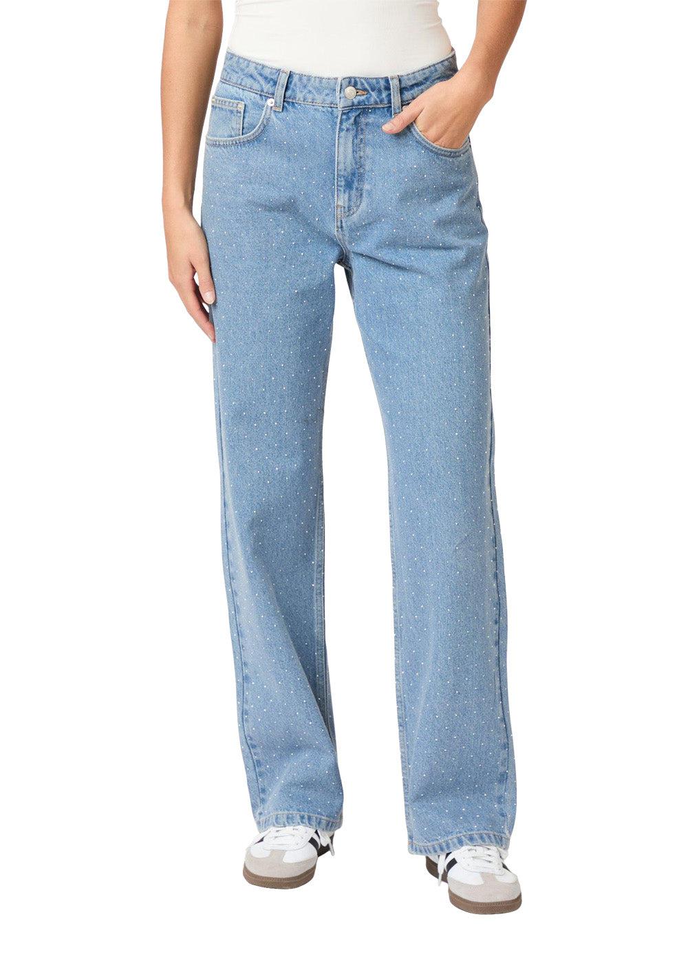 Simona Bedazzled Pants - Stonewash - Image 3