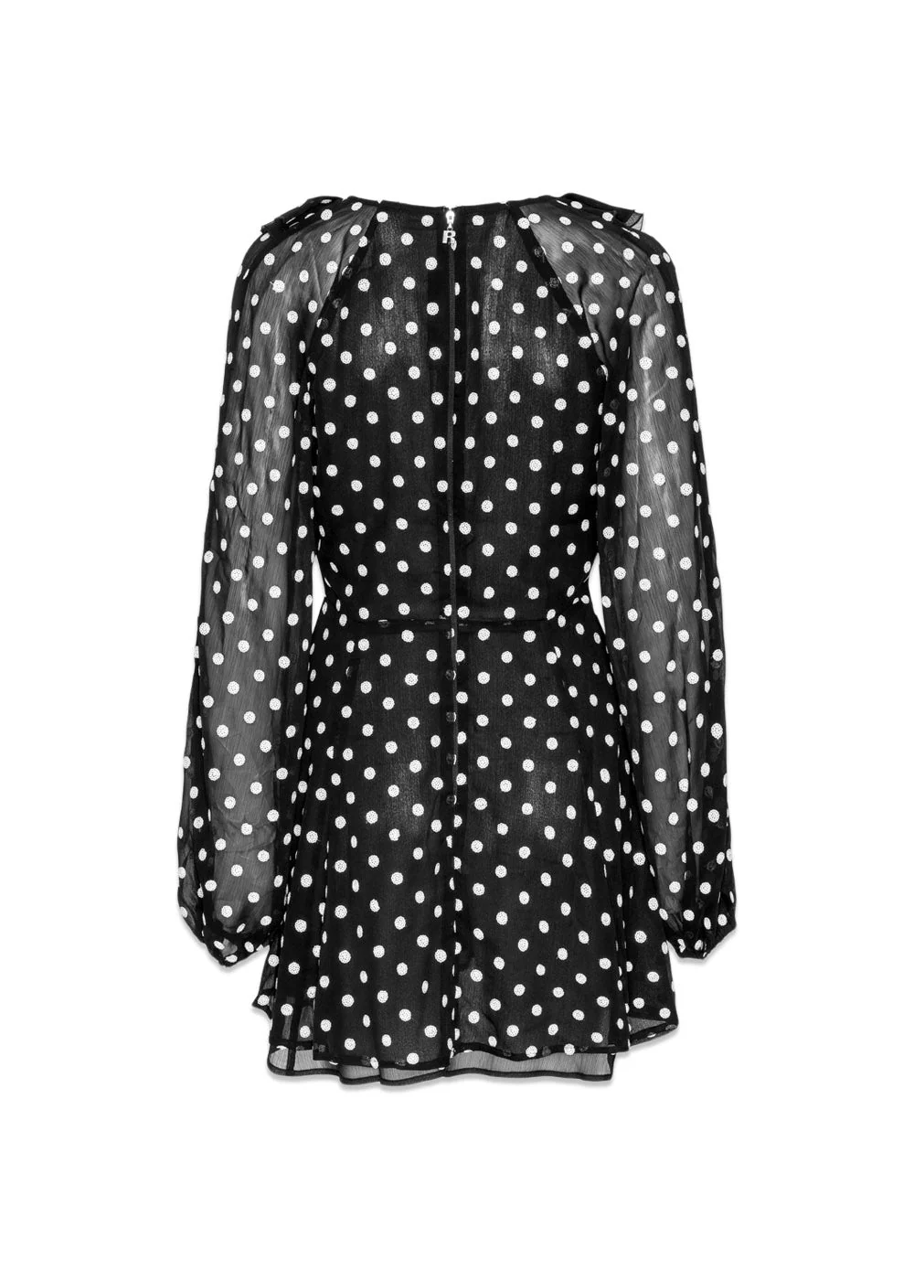 Chiffon Ruffle Mini Dress - 1000 Black Comb. - Image 3