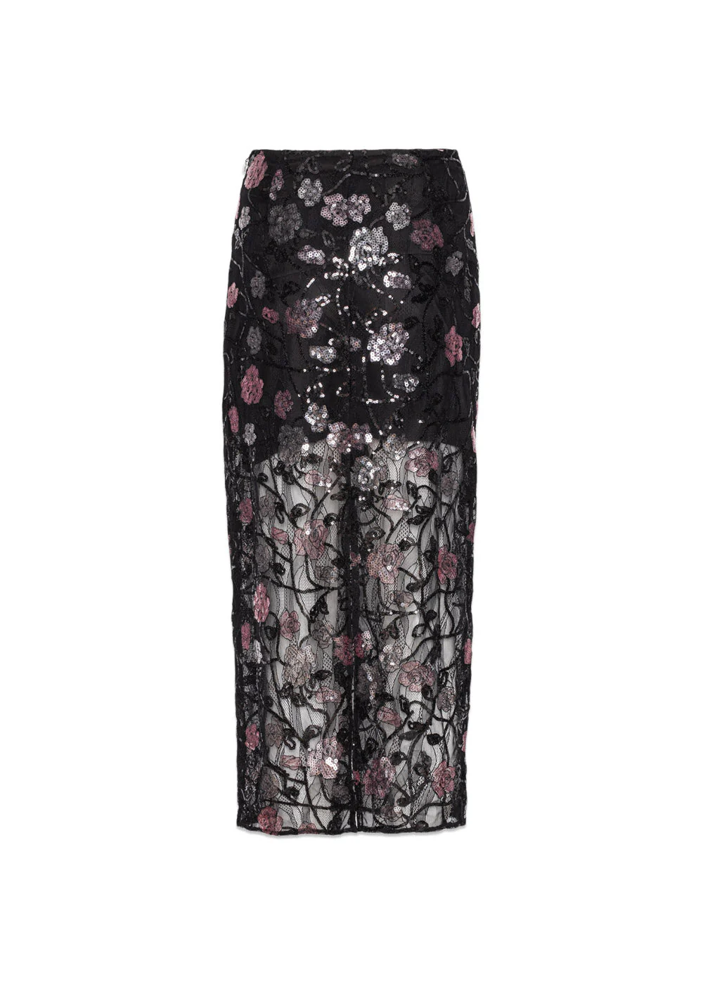 Lace Midi Skirt - Black - Image 2