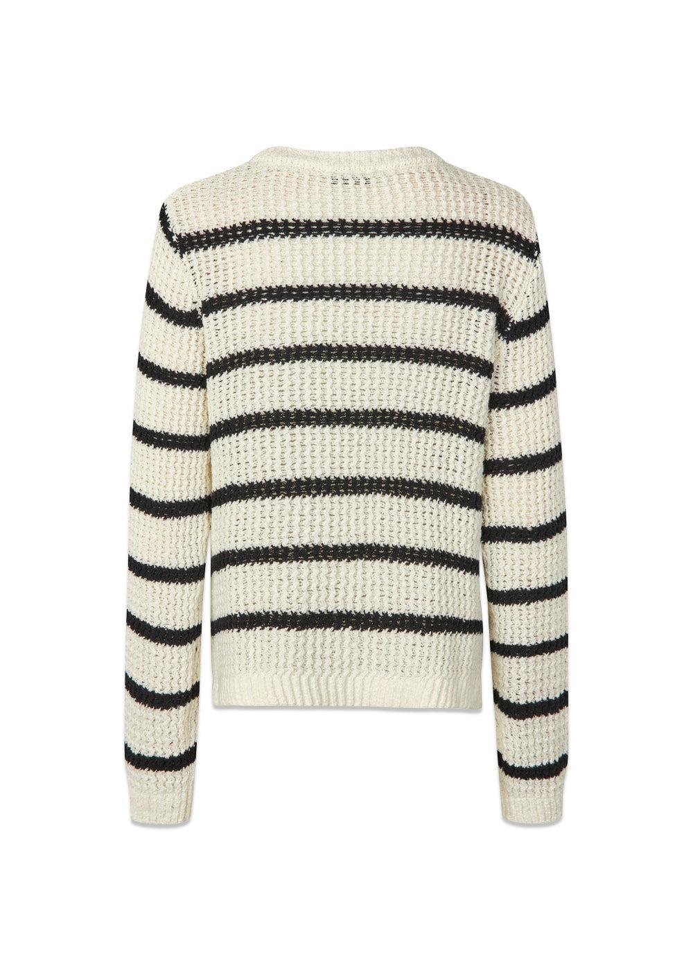 MaddieMD stripe o-neck - Soft White/Black Stripe - Image 4