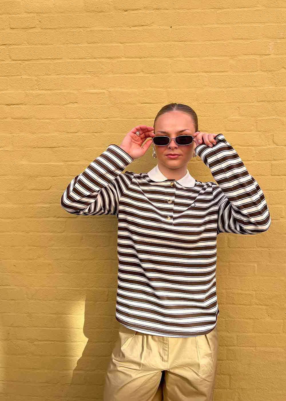 Typemd LS polo - Chocolate Chip Stripe - Image 6