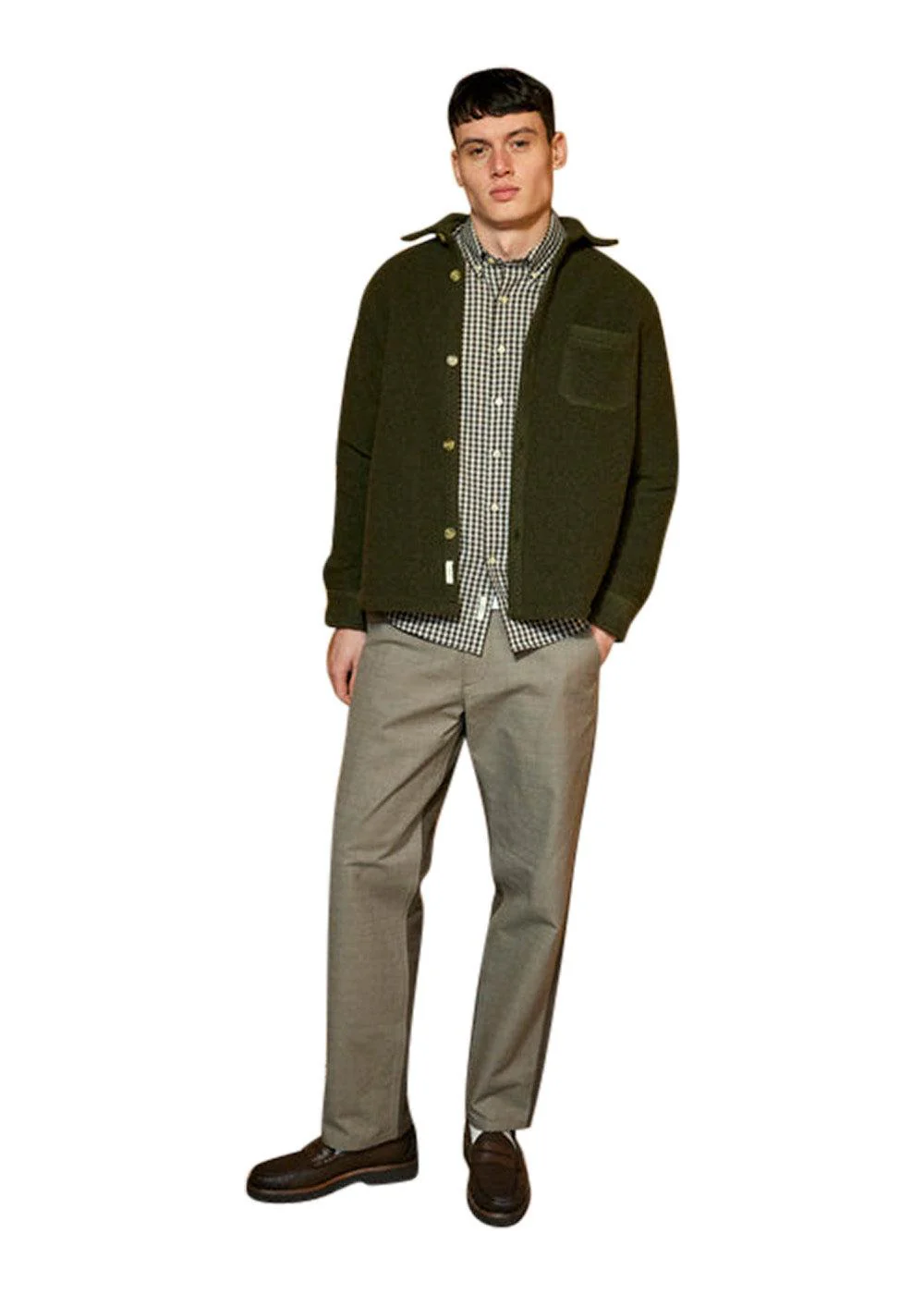 IVY WOOL OVERSHIRT - Dark Moss - Image 3