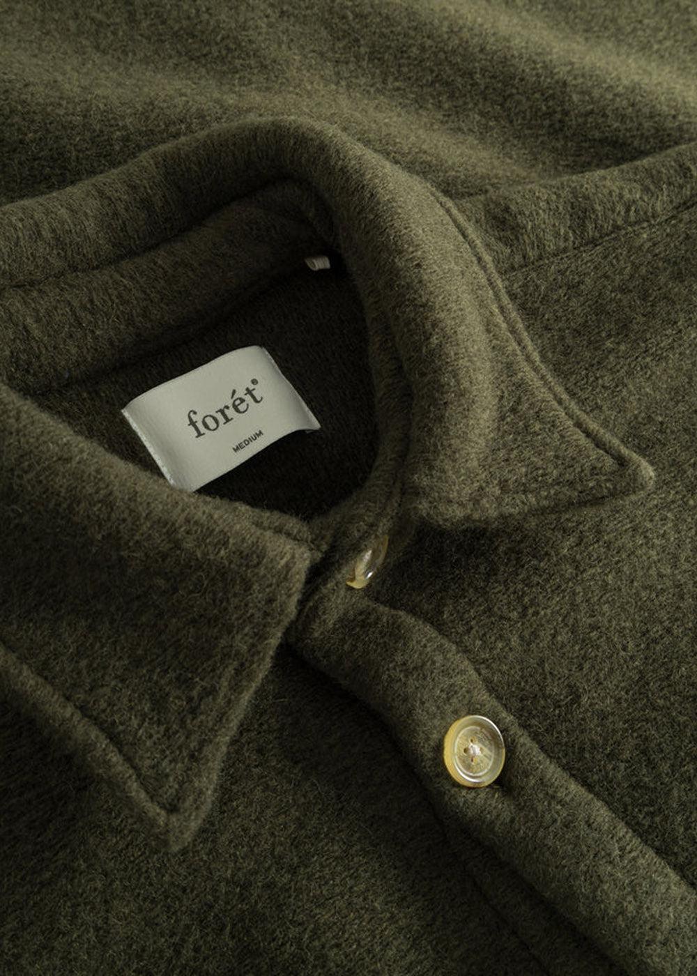 IVY WOOL OVERSHIRT - Dark Moss - Image 4