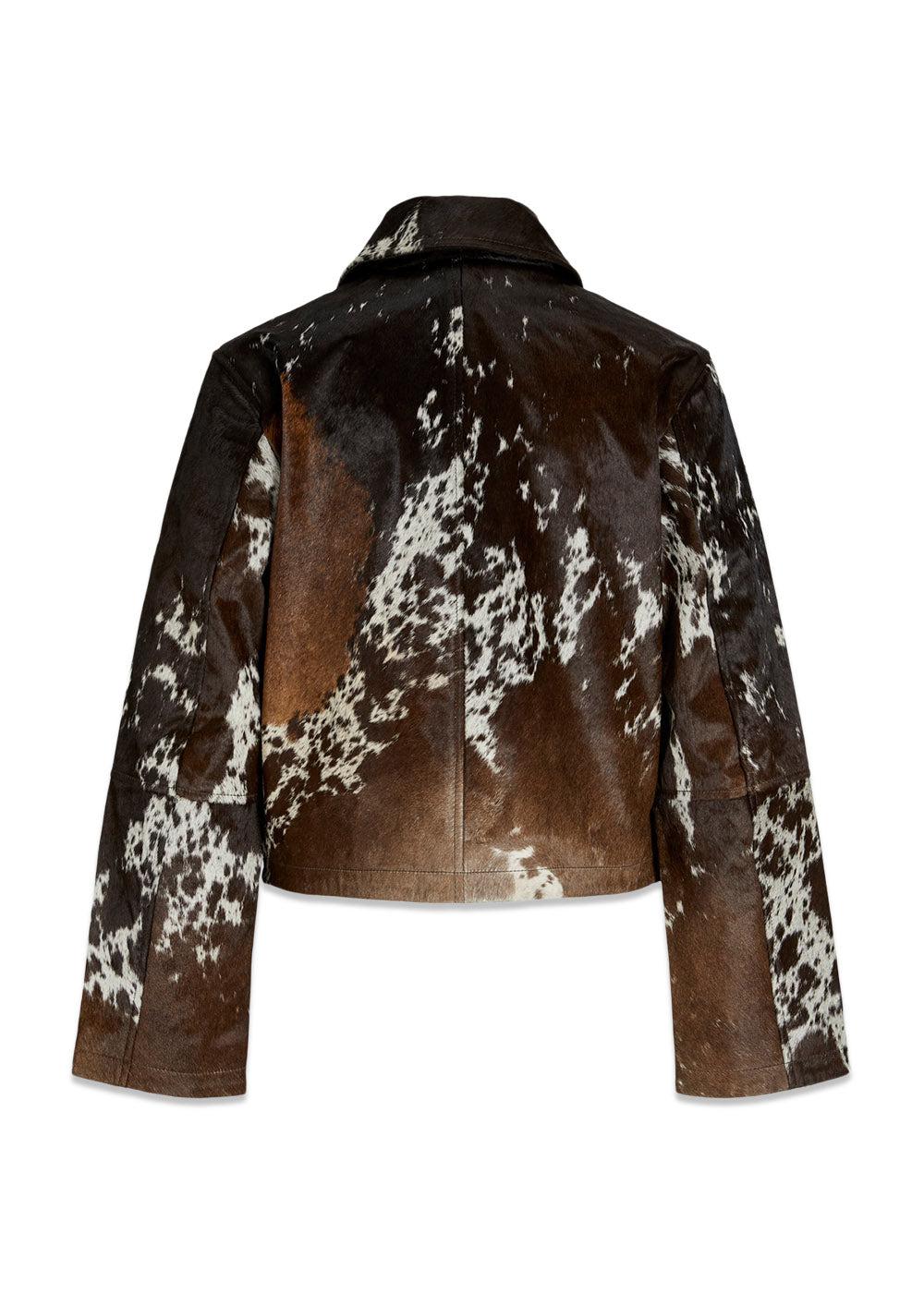 JXENYA COW LEATHER SHORT JACKET OTW LN - Bone White/Cow - Image 4
