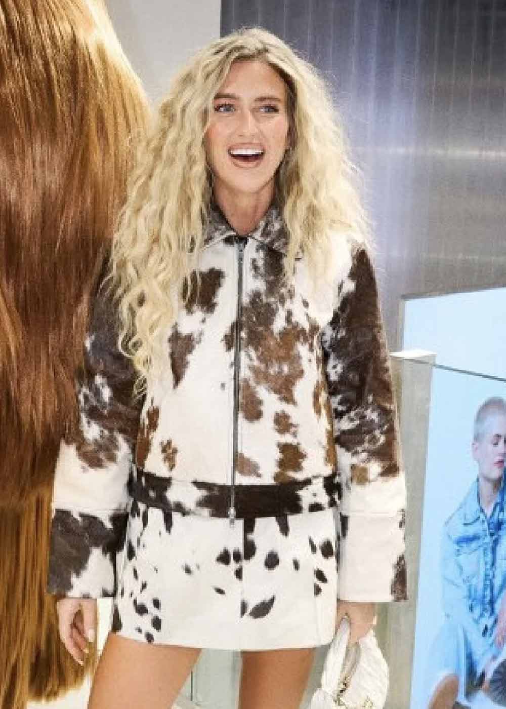 JXENYA COW LEATHER SHORT JACKET OTW LN - Bone White/Cow - Image 5