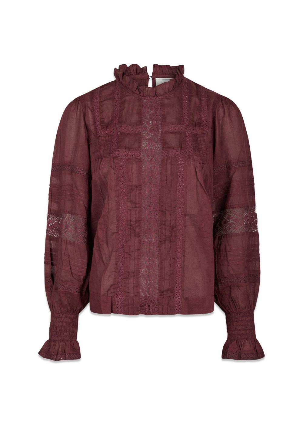 Ebba S Voile Blouse - Burgundy