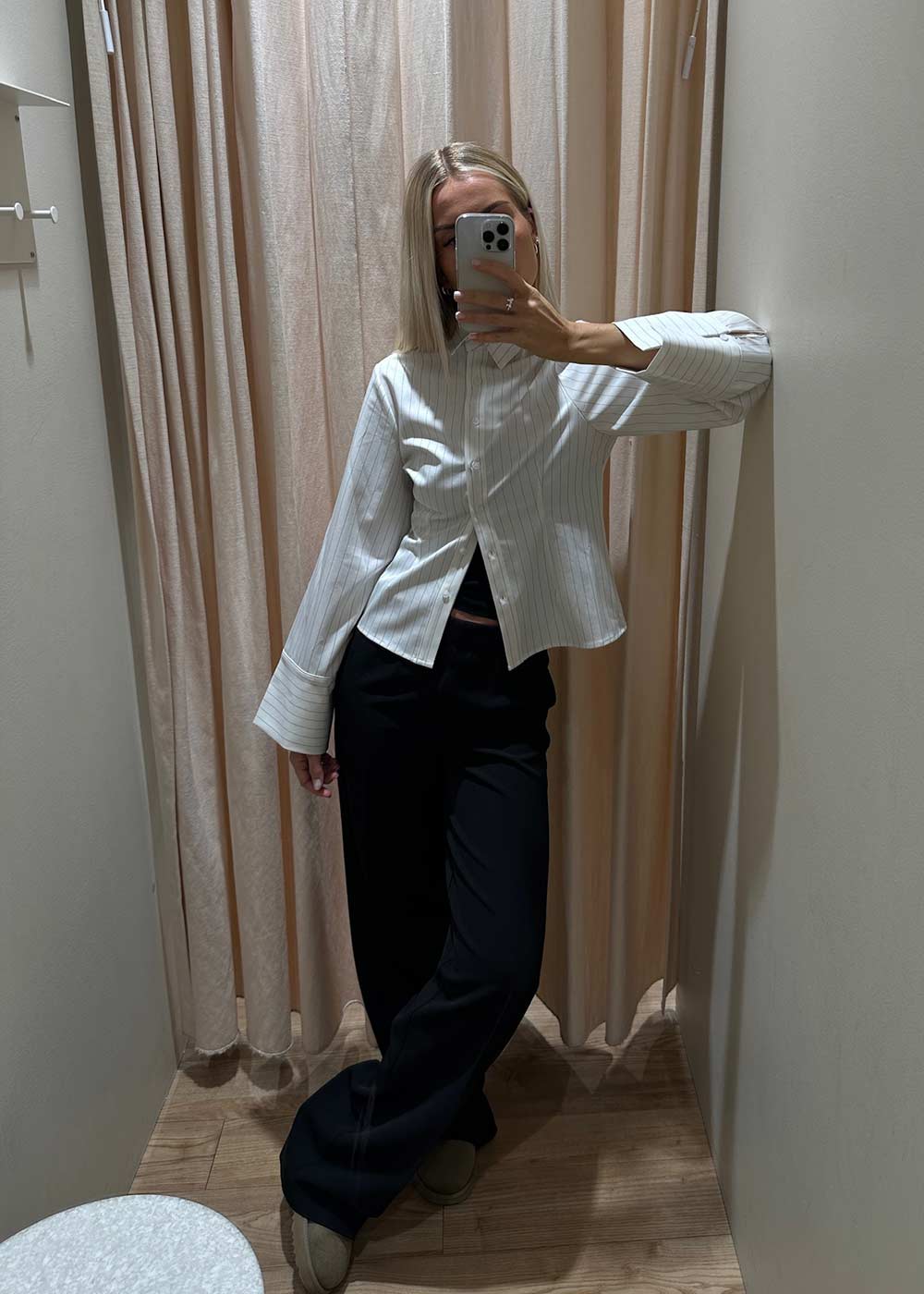 Rosa Pinstripe Shirt - White - Image 2