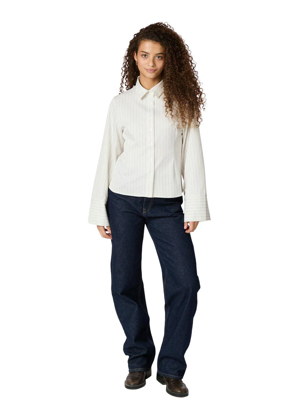 Rosa Pinstripe Shirt - White - Image 7