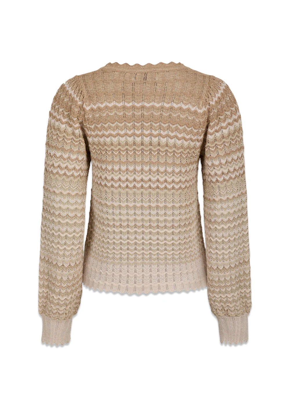 Dito Chevron Knit Blouse - Light Brown - Image 2
