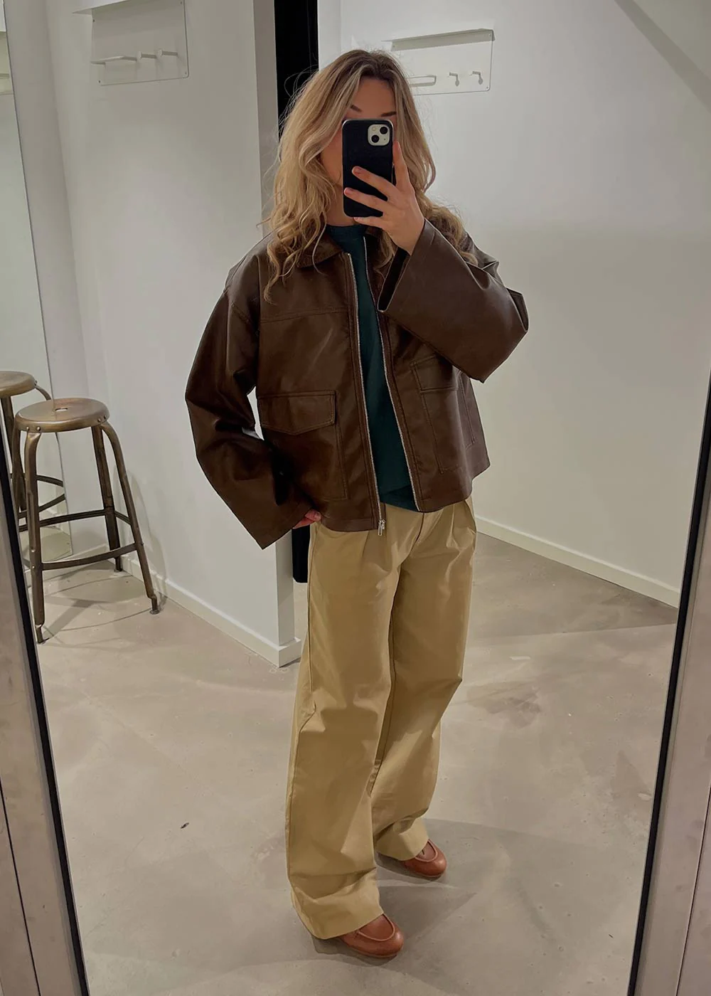 Titan Faux Leather Jacket - Light Brown - Image 2