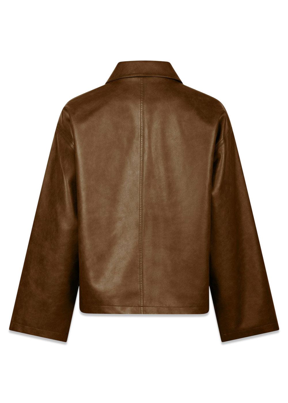 Titan Faux Leather Jacket - Light Brown - Image 4