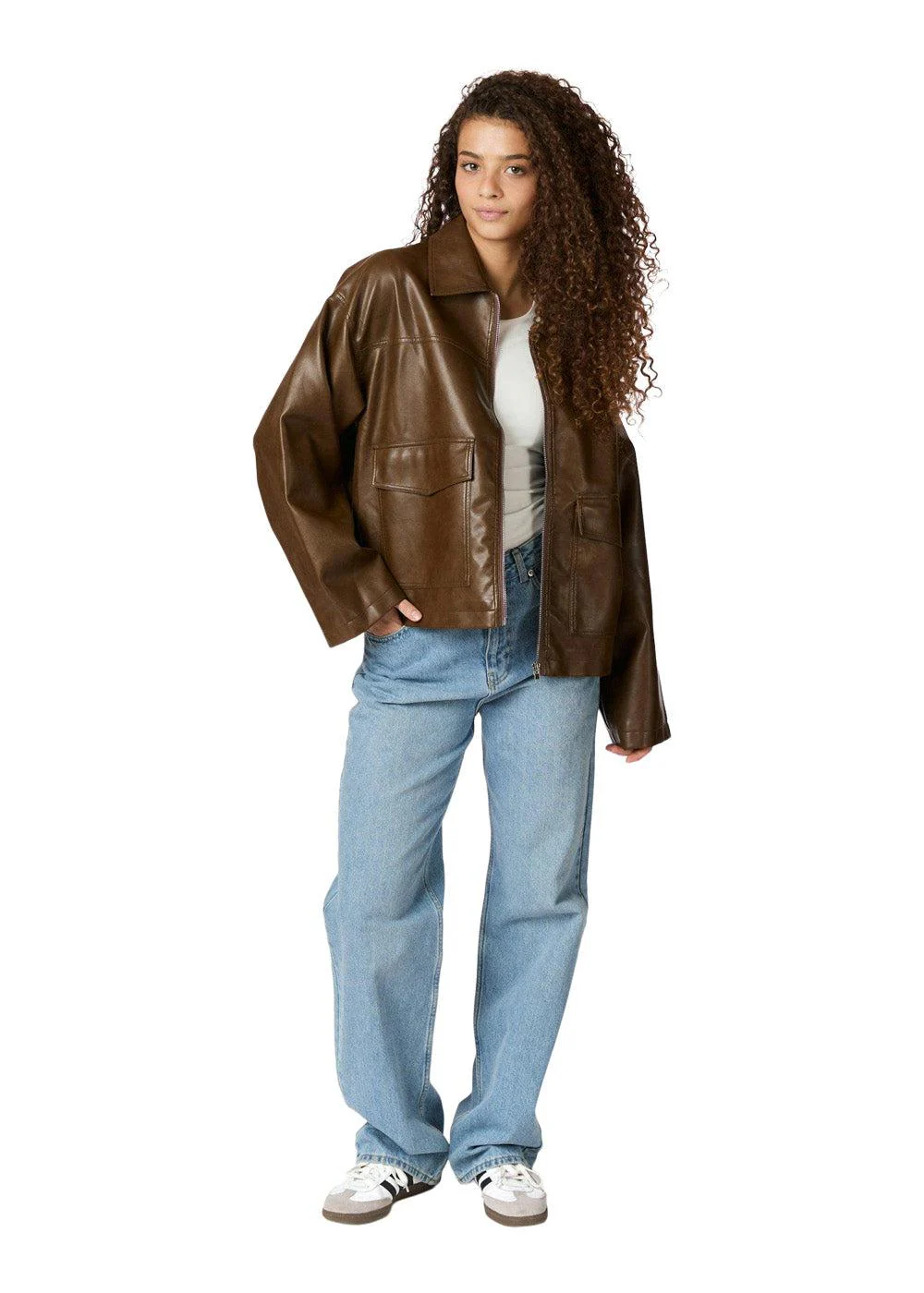Titan Faux Leather Jacket - Light Brown - Image 5