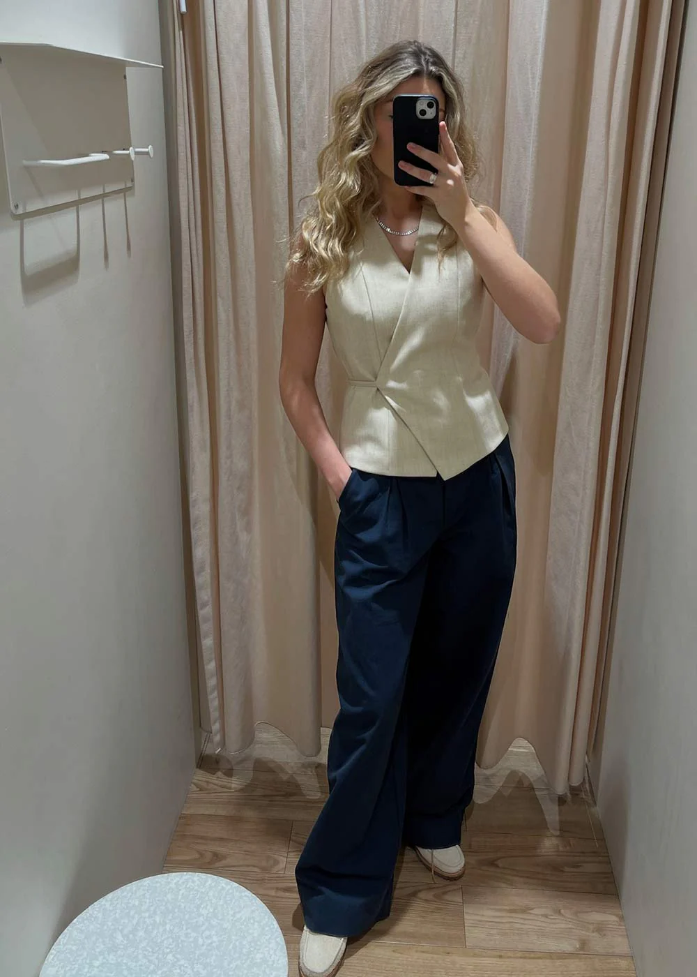 Samara Melange Waistcoat - Beige Melange - Image 6