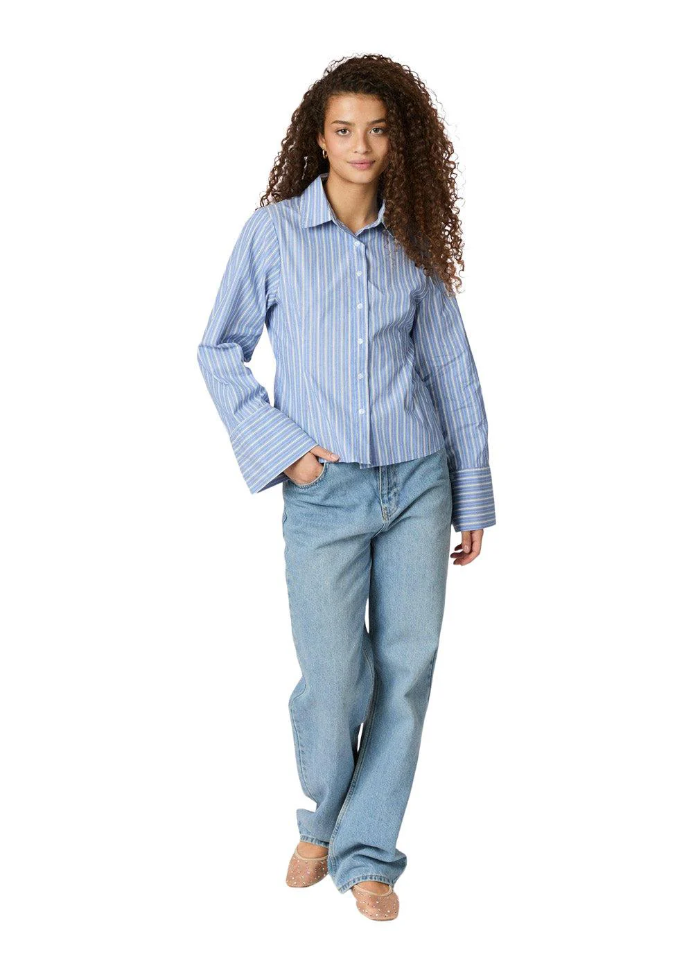 Rosa Stripe Shirt - Blue - Image 3