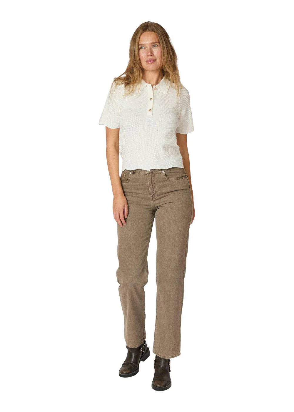 Soko Wave Knit Tee - Off White - Image 3