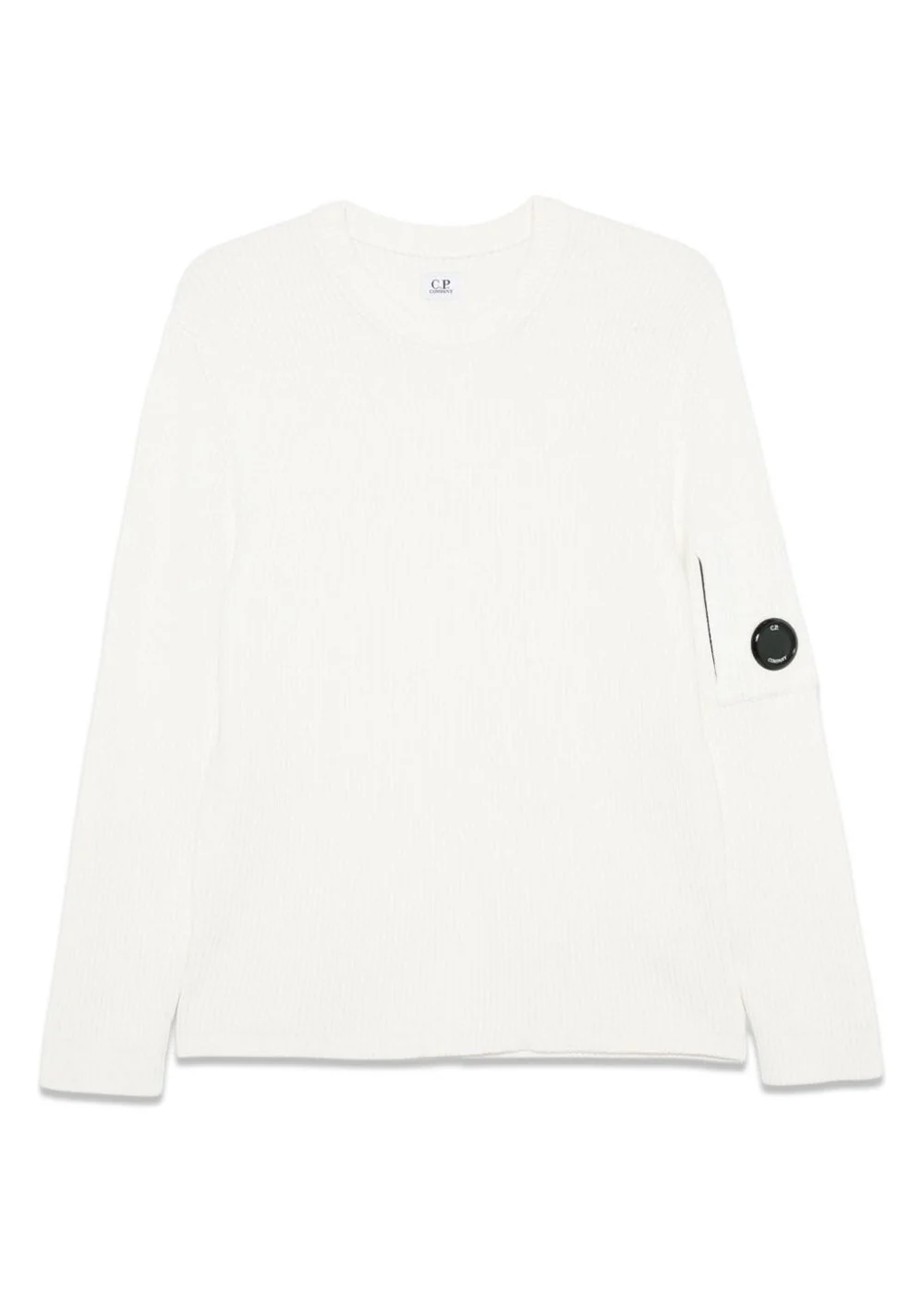 KNITWEAR CREW NECK FULL RIB - White