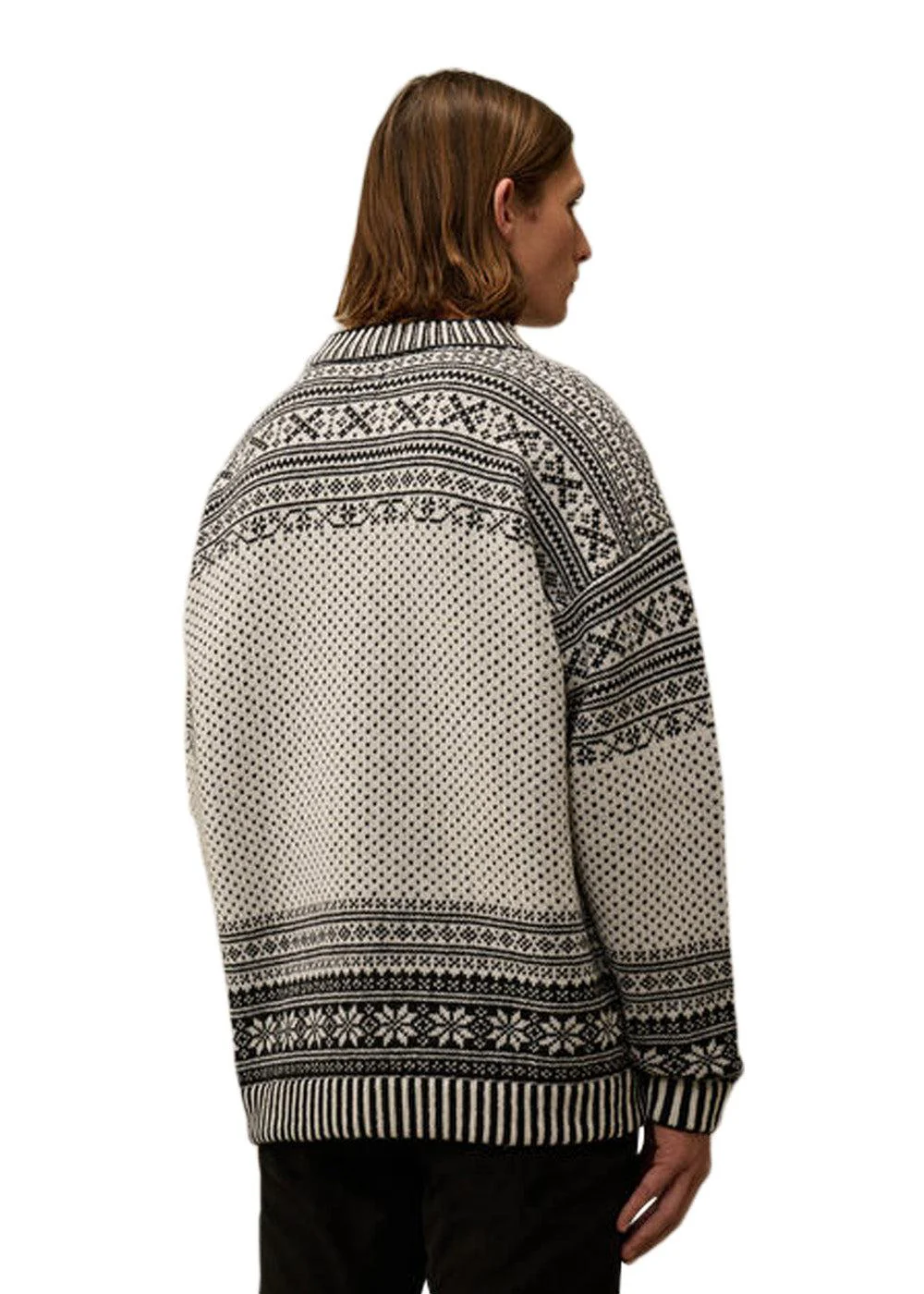 KNITWEAR CREW NECK LOGO LAMBSWOOL - White / Black - Image 5