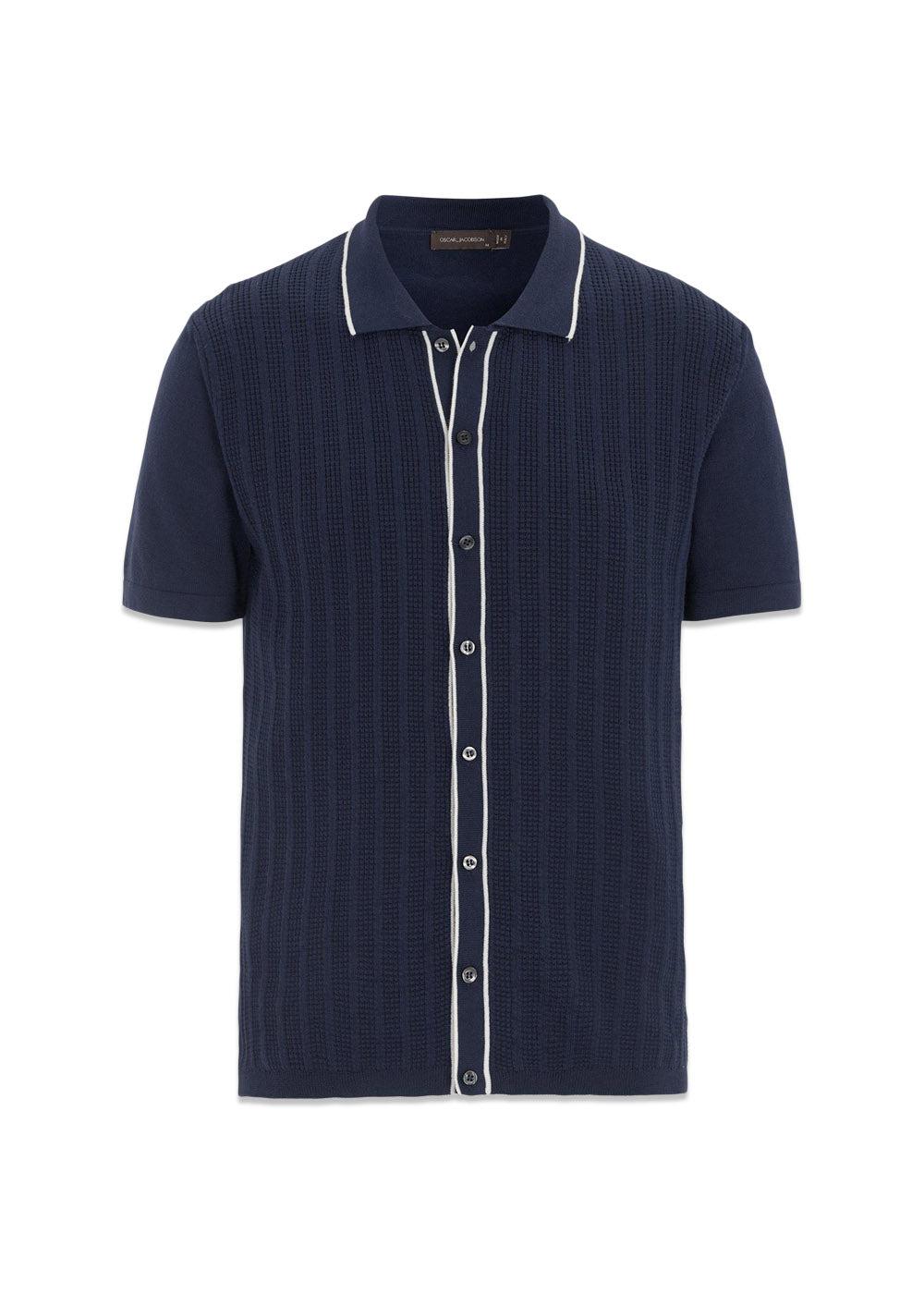 Barker Knitted Shirt - Baltic Blue