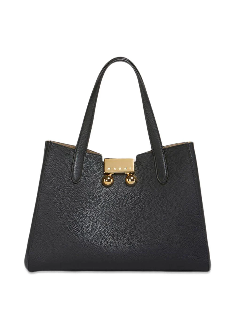 Leather Trunkaaro Tote Handbag - Black