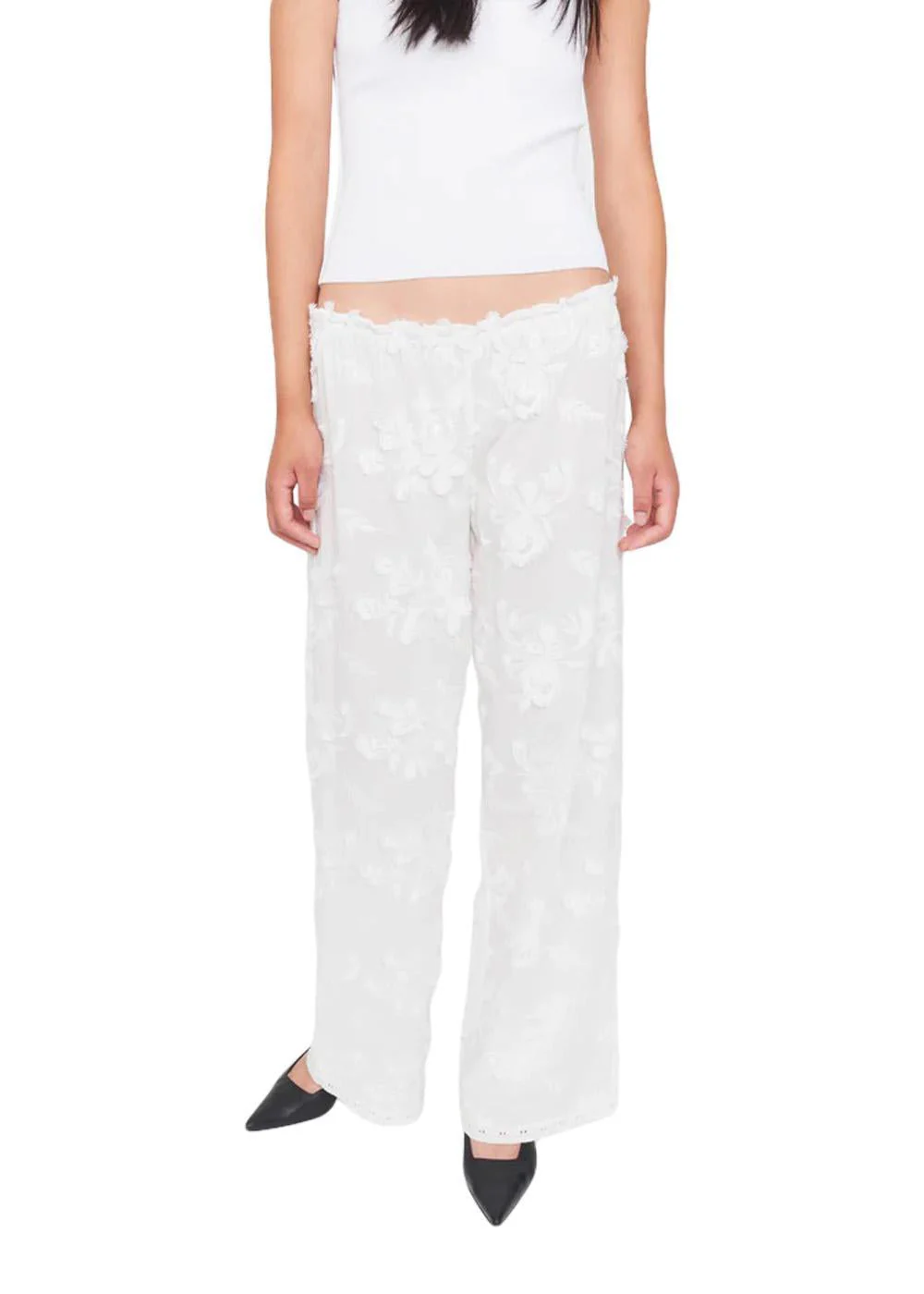 Jewell Straight Pants - White - Image 3