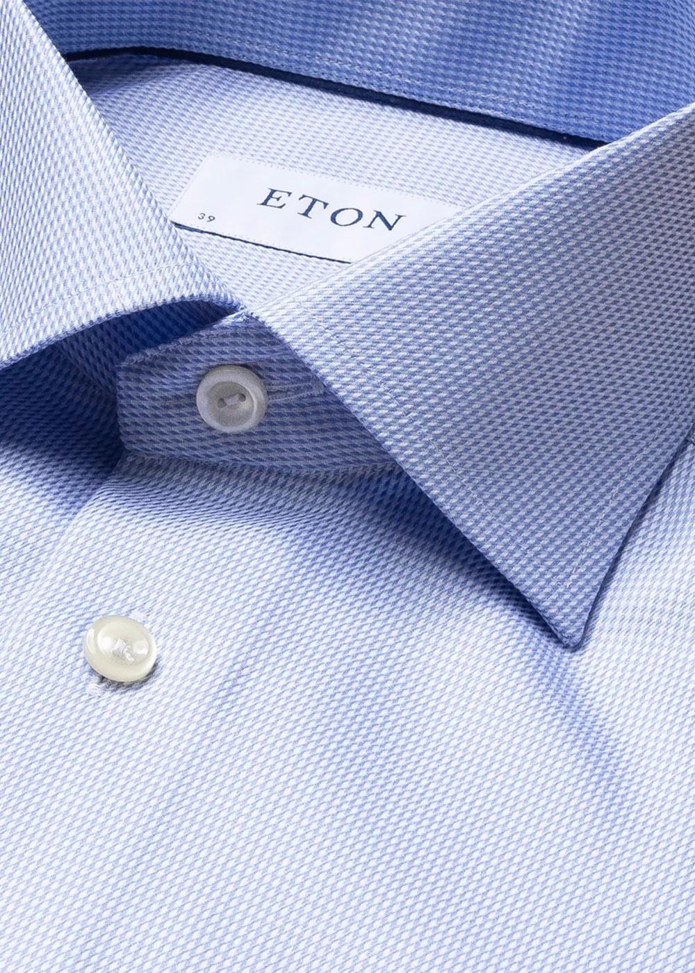 Slim Textured Twill Shirt - Light Blue - Image 4