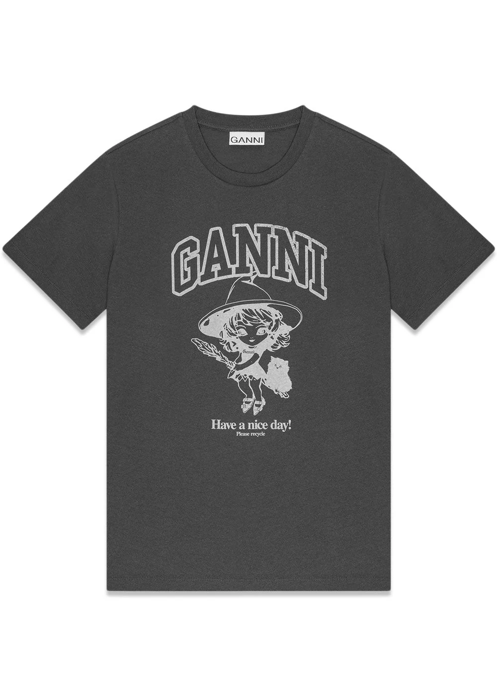 Basic Cotton Witch Relaxed T-shirt - Phantom