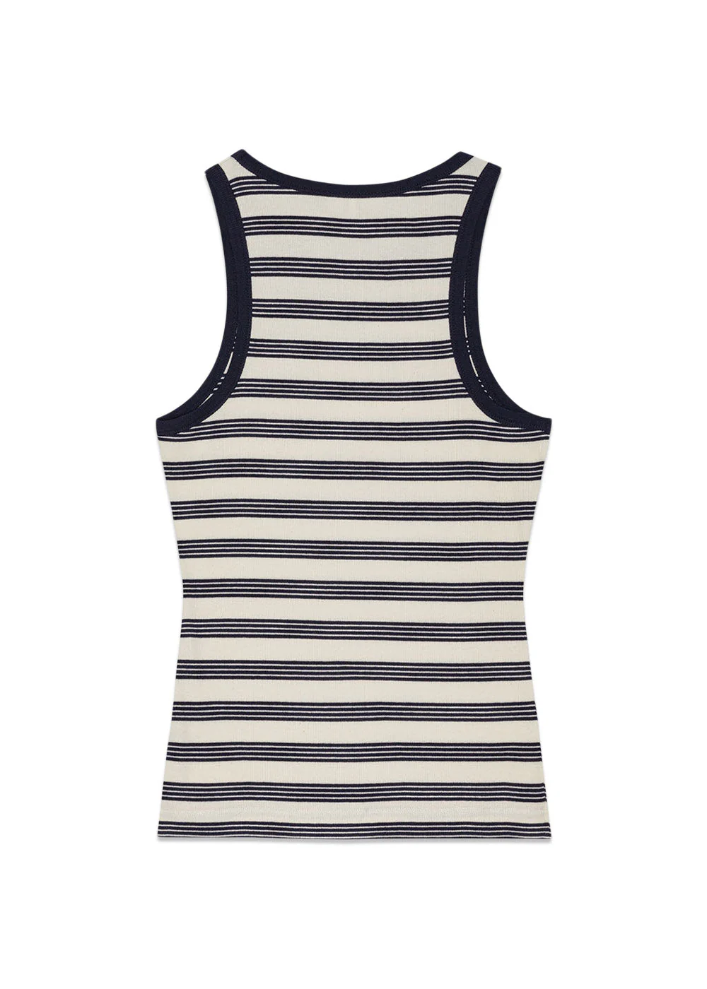 Striped Soft Cotton Rib Tank Top - Sky Captain - Image 3