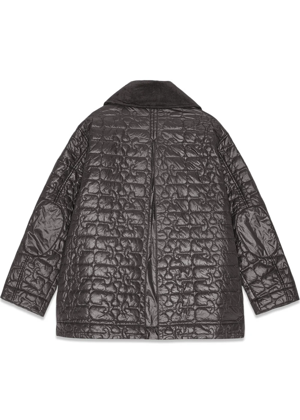Shiny Quilt Midi Jacket - Phantom - Image 3