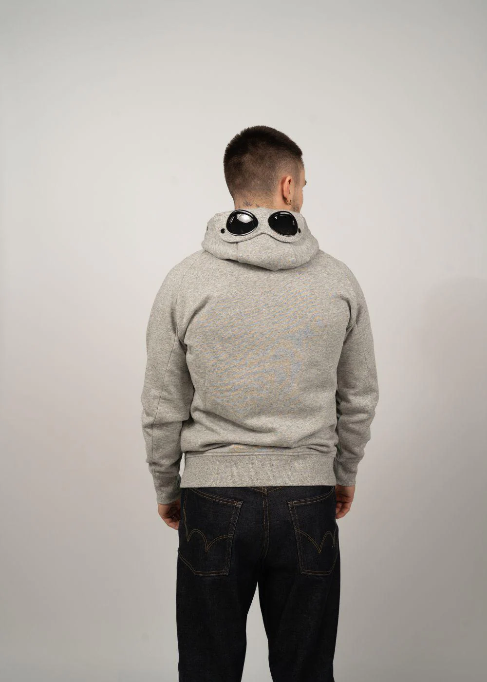 SWEATSHIRTS HOODED OPEN DIAGONAL - Greystone - Image 3