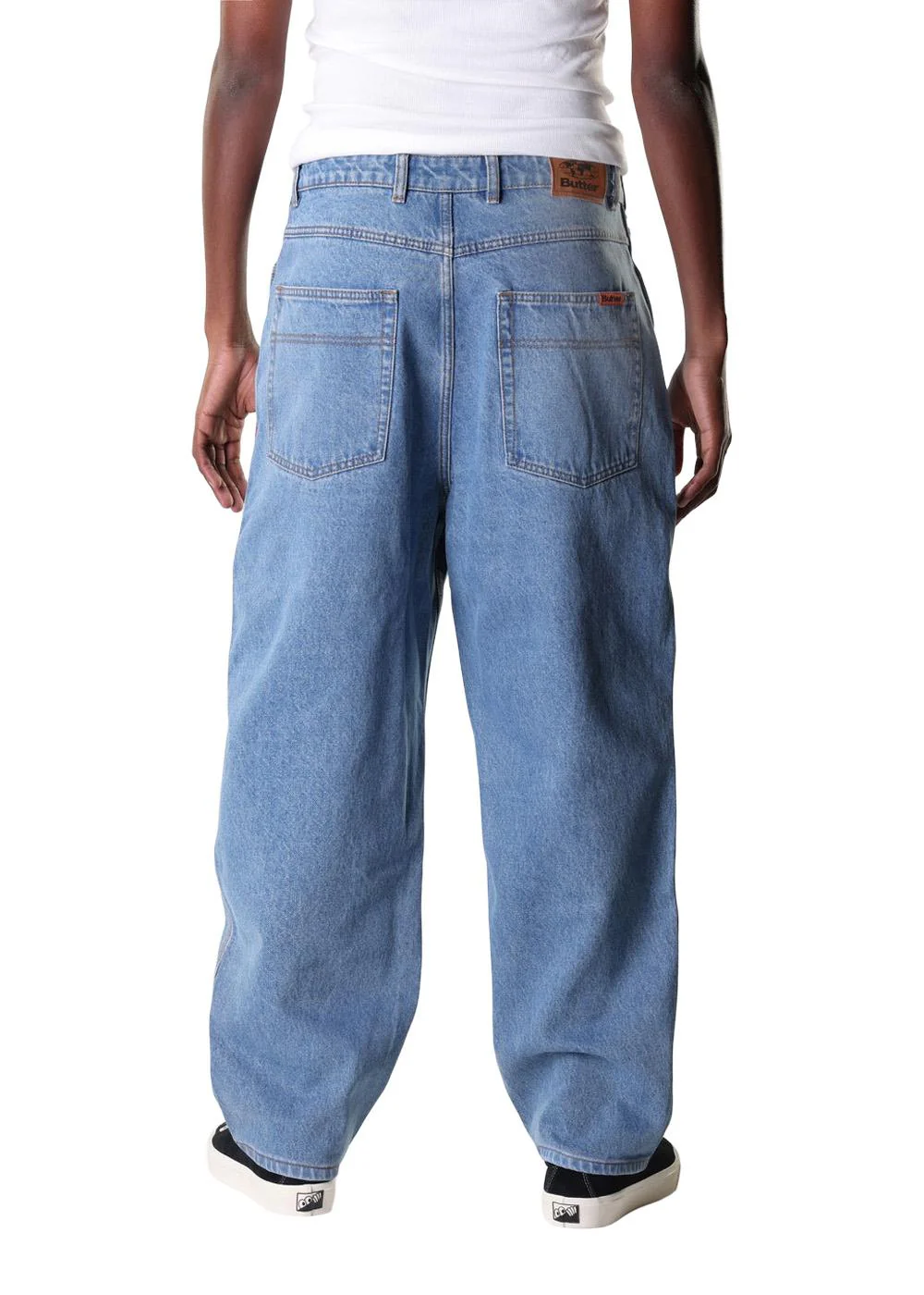 Baggy Denim Jeans - Washed Indigo - Image 4