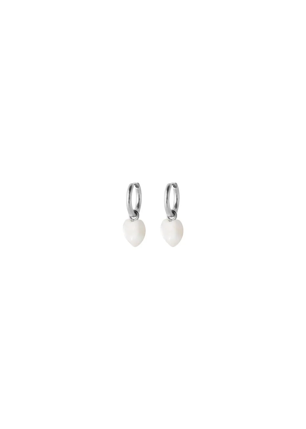 Ocean Heart Huggies - Silver