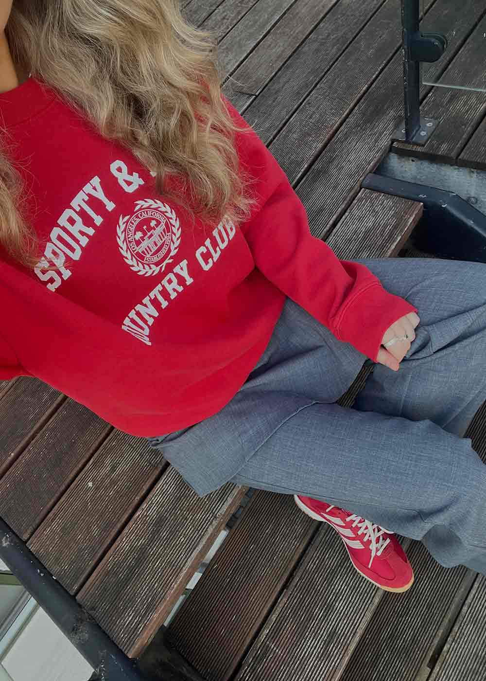 Varsity Crest Crewneck - Ruby - Image 4