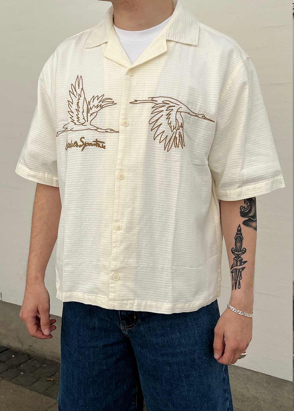 Goose Cotton Linen Lyocell Shirt - Beige - Image 3