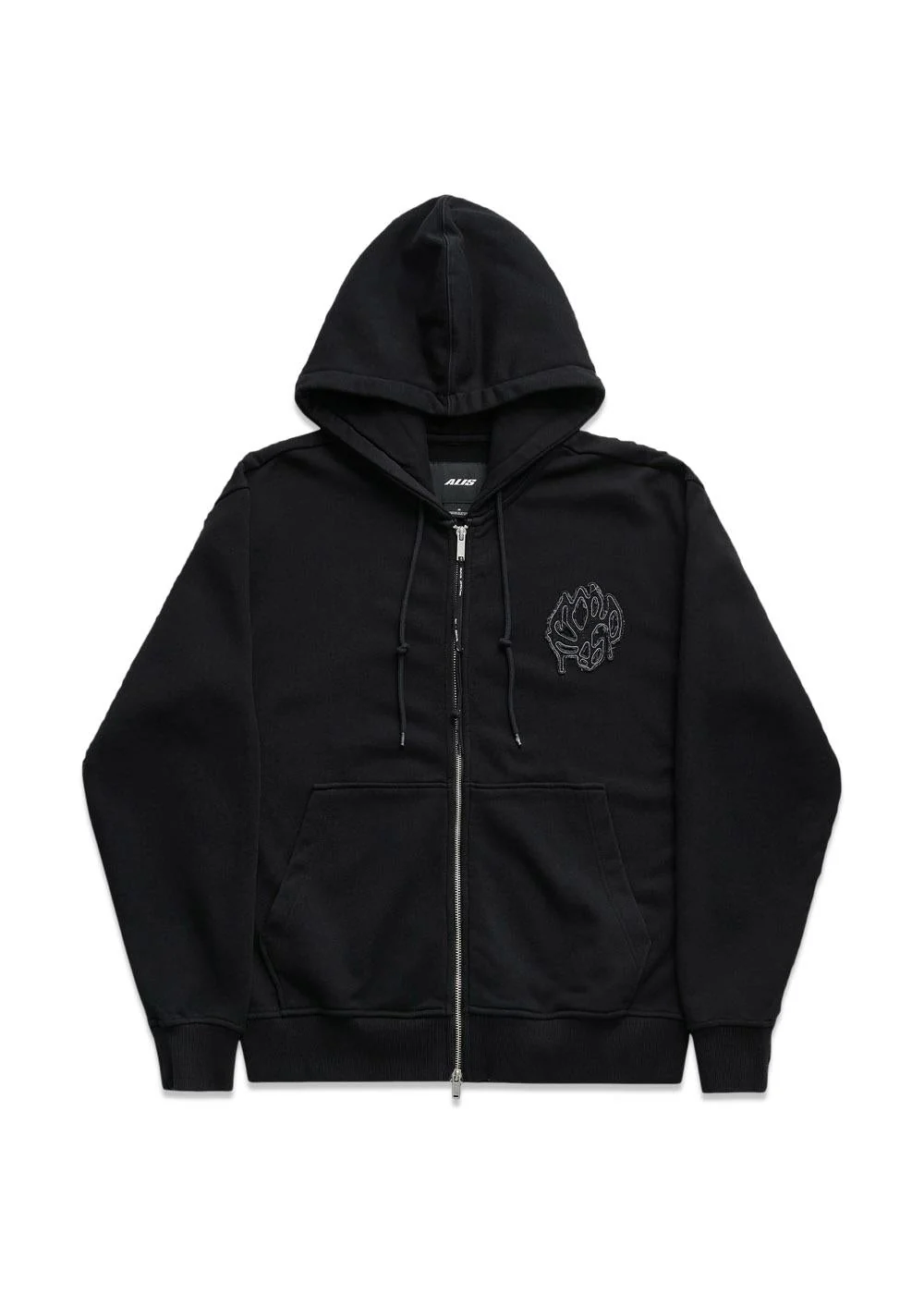 AARON HOODIE W/ ZIPPER - Solid Black