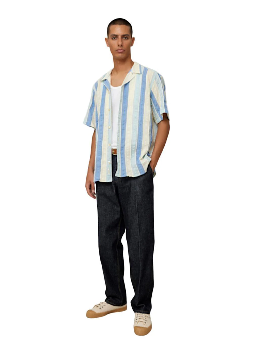 CLAY CREASED DENIM PANTS - Dark Denim - Image 3