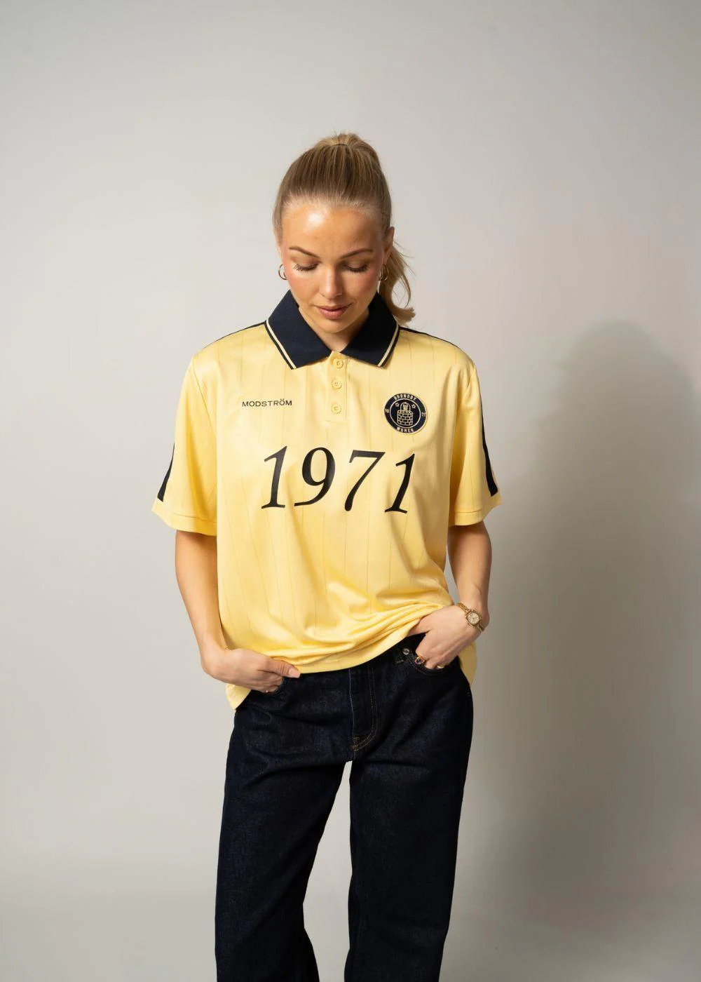 1971 SS polo - Yellow/Navy - Image 2