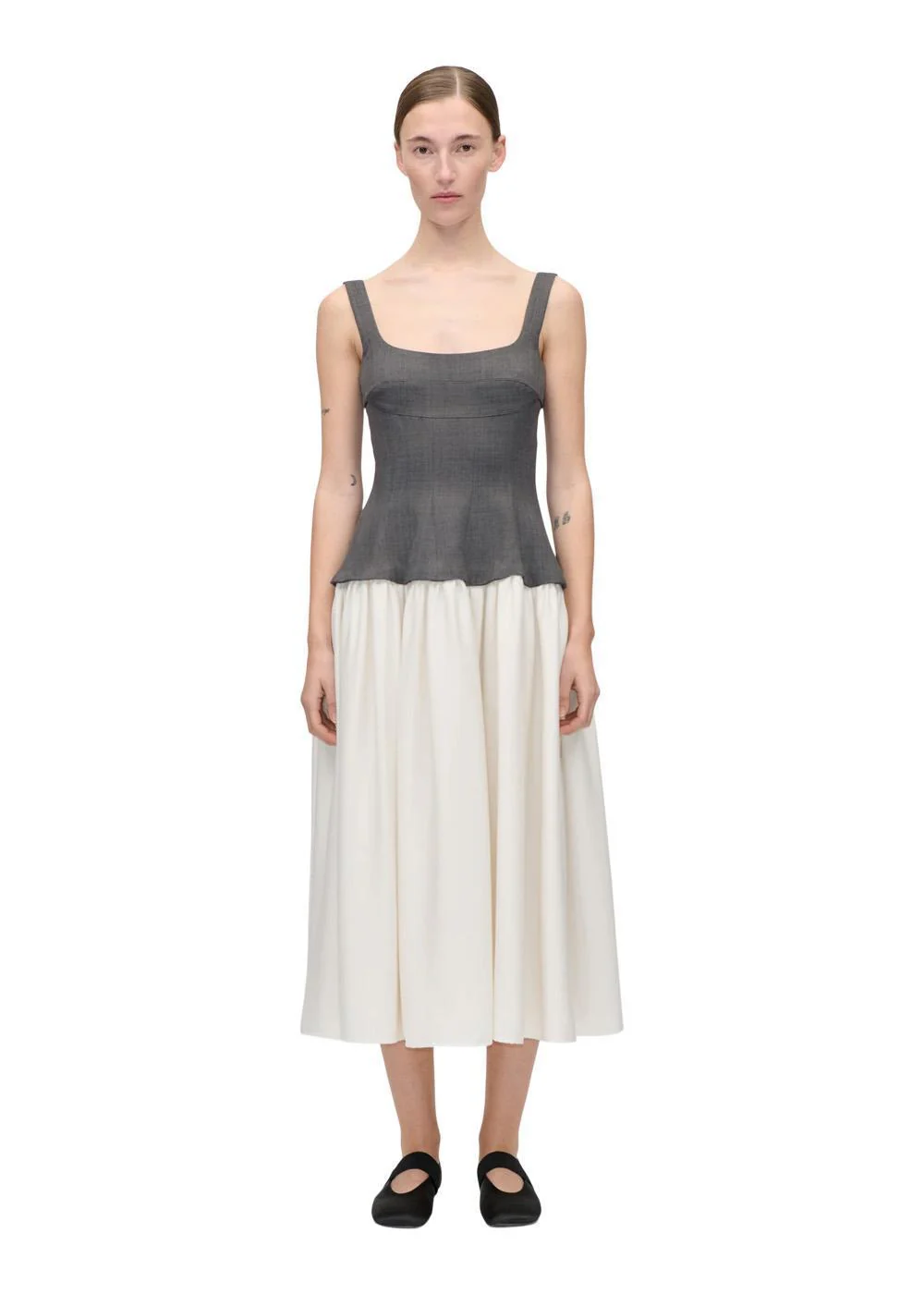 2409 Textured Tailoring - Melange Grey / Cream - Image 3