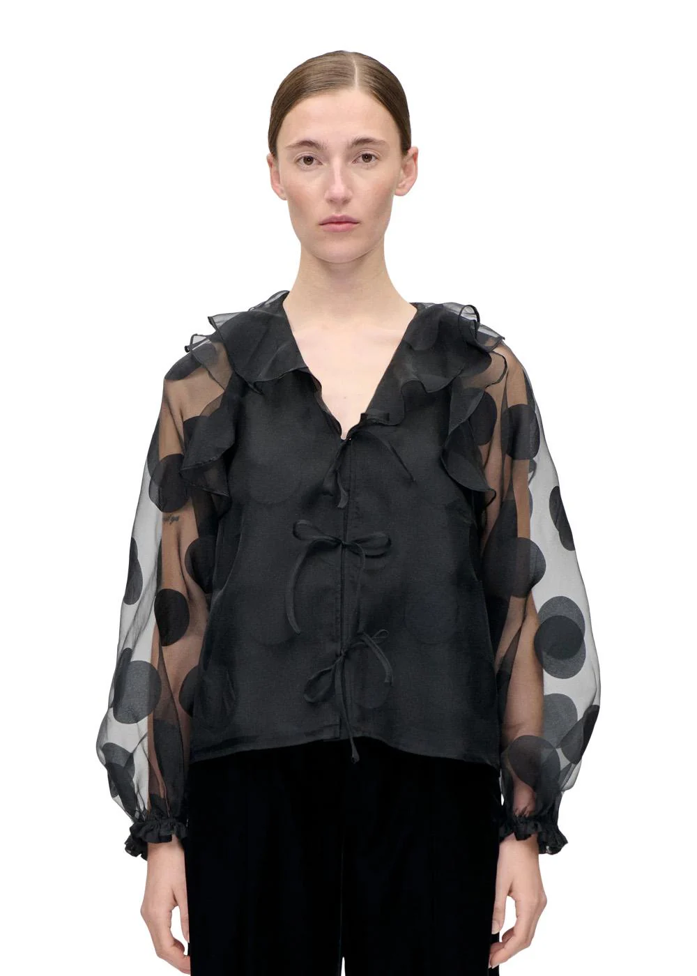 2460 Dotted Organza - Dotted Black - Image 3