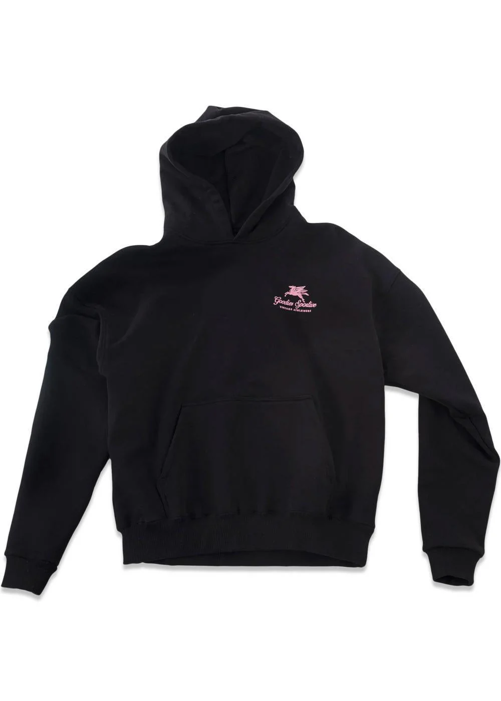 550GMS PREMIUM BOXY HOODIE BLACK CONTRAST EMBROIDERY - Black
